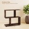 Costway 2-Tier Bookshelf Free Standing Wooden Display S-Shaped Shelf Storage Rack Black/Brown